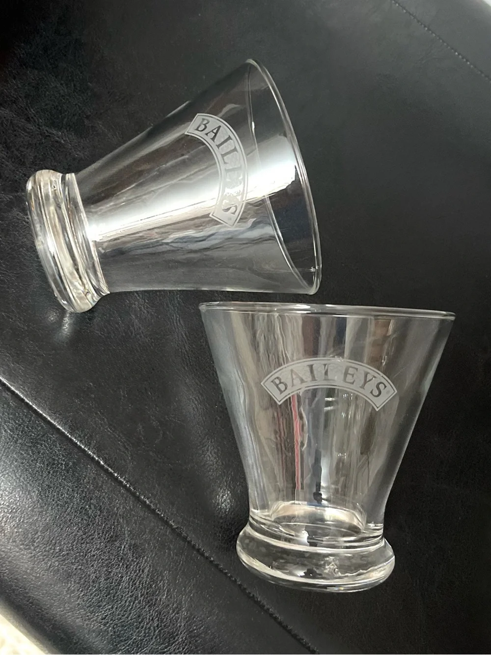 Vintage Baileys Irish Cream Flared Rocks Glasses Tapered Tumblers Set of 2